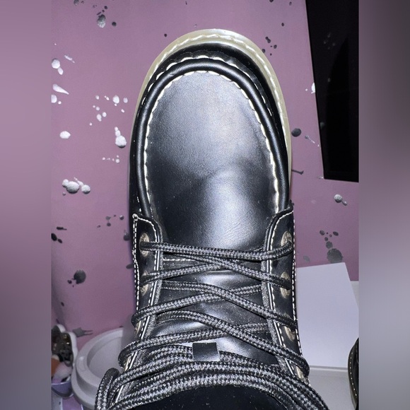 Men’s Lug Black Faux leather boots size 9.5 - Picture 6 of 6